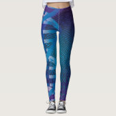 DNA Vingerafdruk ID Medische Wetenschap Blauw Leggings (Voorkant)