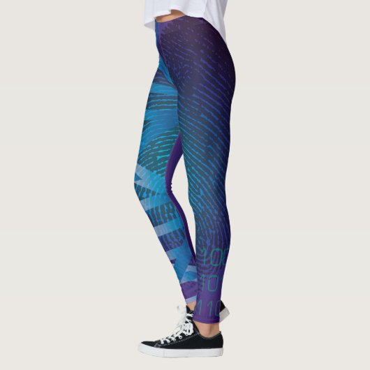 DNA Vingerafdruk ID Medische Wetenschap Blauw Leggings (Links)
