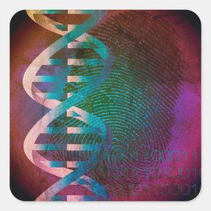 DNA Vingerafdruk Kunst Medische Wetenschap Vierkante Sticker
