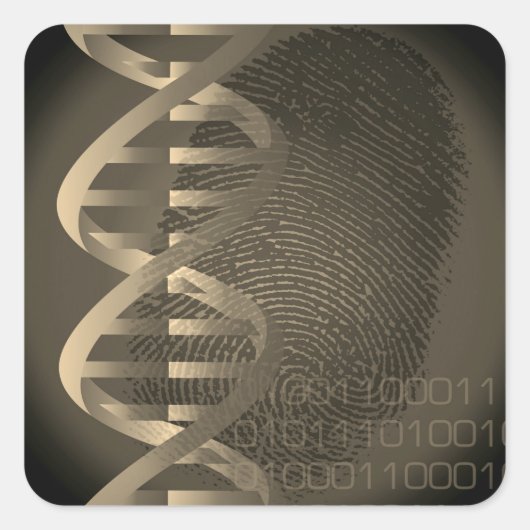 DNA Vingerafdruk Vintage Vierkante Sticker (Voorkant)