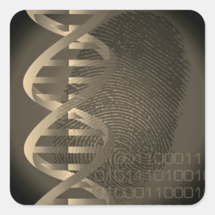 DNA Vingerafdruk Vintage Vierkante Sticker