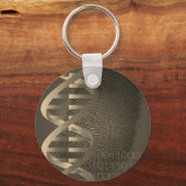 DNA Vingerafdruk Vintage Wetenschap Sleutelhanger (Achterkant)