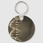 DNA Vingerafdruk Vintage Wetenschap Sleutelhanger (Achterkant)