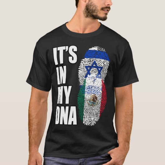 DNA-vlag voor het erfgoed van Israël en Mexico T-shirt (Voorkant)
