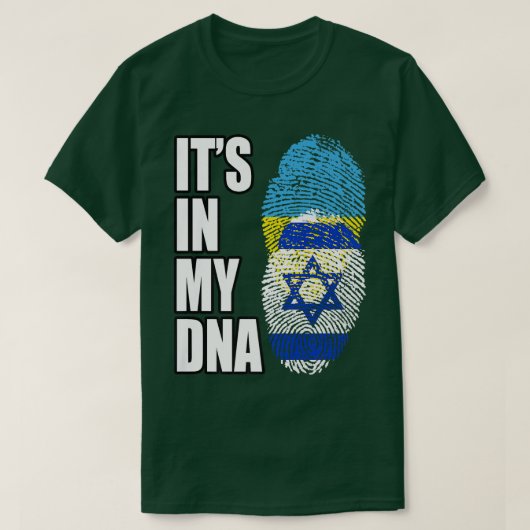 DNA-vlag voor het  erfgoed van Oekraïne en Israël T-shirt (Design voorkant)