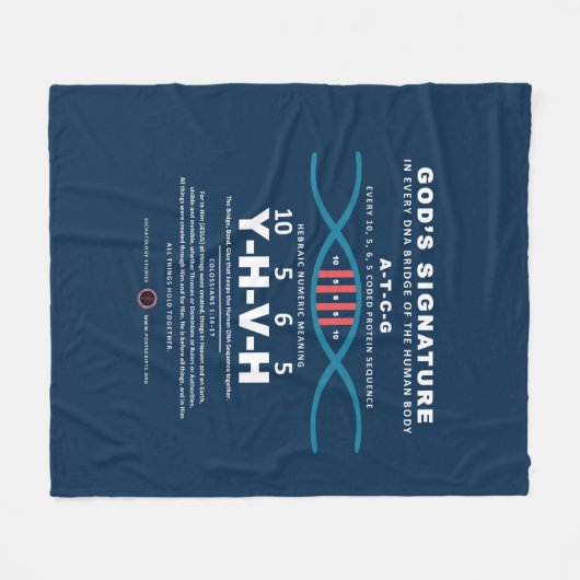 DNA-YHVH-code Fleece Deken (Voorkant (Horizontaal))