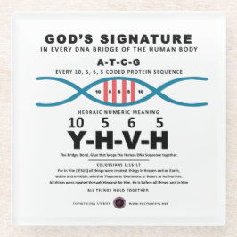 DNA-YHVH-code Glazen Onderzetter