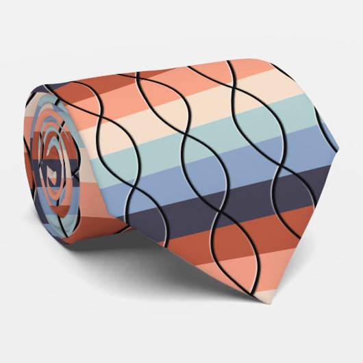 DNA - zwart op regenboog Stropdas (Opgerold)