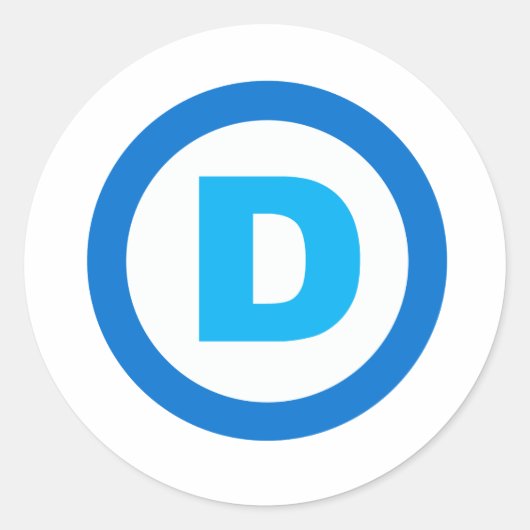 DNC D SYMBOL.png Ronde Sticker (Voorkant)