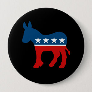 DNC - DEMOCRAT - DONKEY RONDE BUTTON 4,0 CM