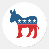 DNC - DEMOCRAT - DONKEY RONDE STICKER (Voorkant)