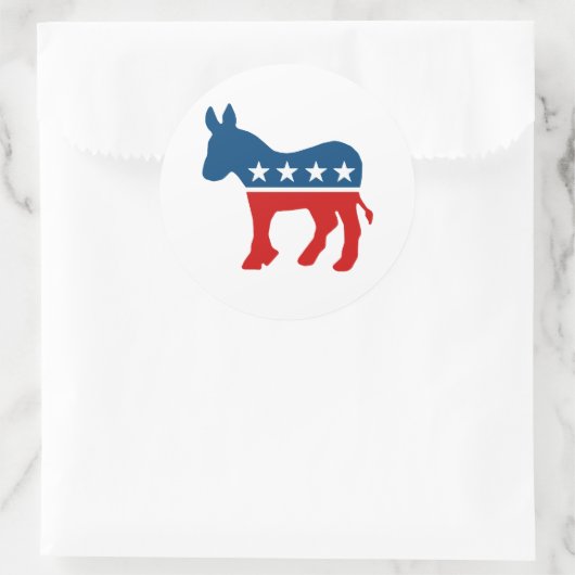 DNC - DEMOCRAT - DONKEY RONDE STICKER (Tas)