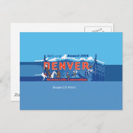 DNC Denver Colorado Briefkaart (Voorkant / Achterkant)