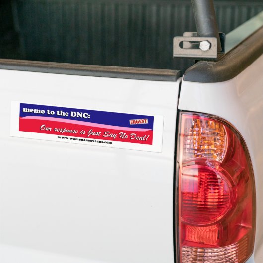 DNC: Zeg gewoon geen deal! Bumpersticker (Op Truck)