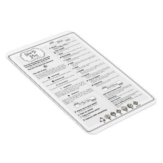 Dnd 5e editie Speler Cheatsheet Magneet (Rechterzijde)