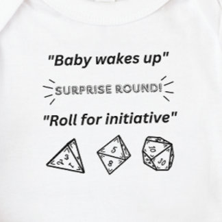 DnD Baby - Baby wordt wakker Roll voor initiatief Romper