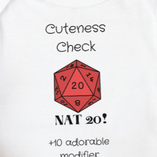 DnD Baby - Cuteness Check NAT 20 Romper