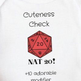 DnD Baby - Cuteness Check NAT 20 Romper