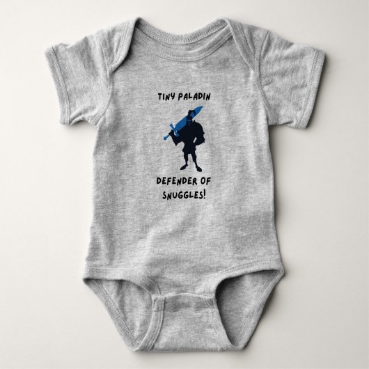 DnD Baby - Kleine Paladin Verdediger van Snuggles Romper (Voorkant)