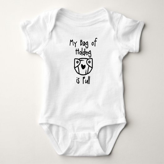 Dnd Baby Shirt- "Mijn tas van het houden is volled Romper (Voorkant)