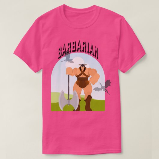 DND Barbarian Class T-shirt (Design voorkant)