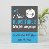 DnD Blue zwangerschap aankondiging (Staand voorkant)