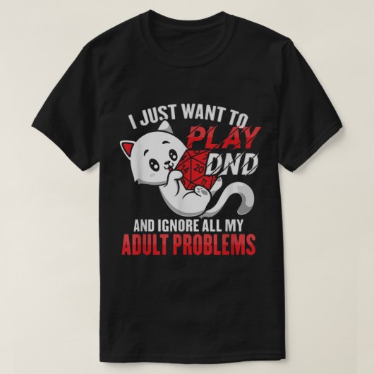 DND CAT-ontwerp voor een RPG-gamer T-shirt (Design voorkant)