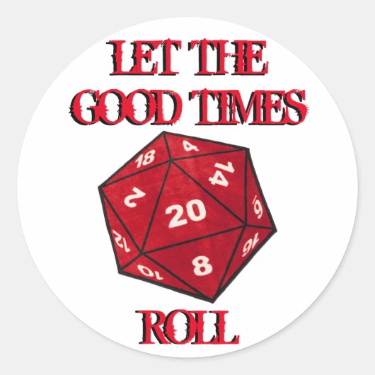 DnD Dice Ronde Sticker (Voorkant)