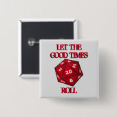 DnD Dice Vierkante Button 5,1 Cm (Voorkant /achterkant)