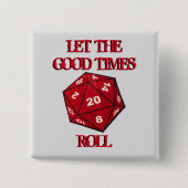 DnD Dice Vierkante Button 5,1 Cm (Voorkant)