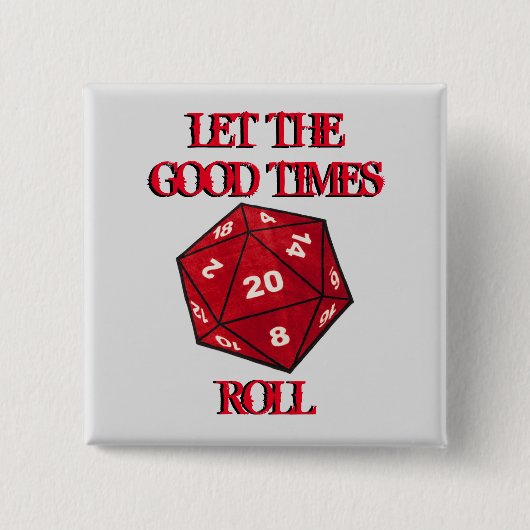 DnD Dice Vierkante Button 5,1 Cm (Voorkant)