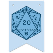 DnD Happy Birthday Blue D20 Dungeons & Dragons Vlaggetjes (Eerste vlag)