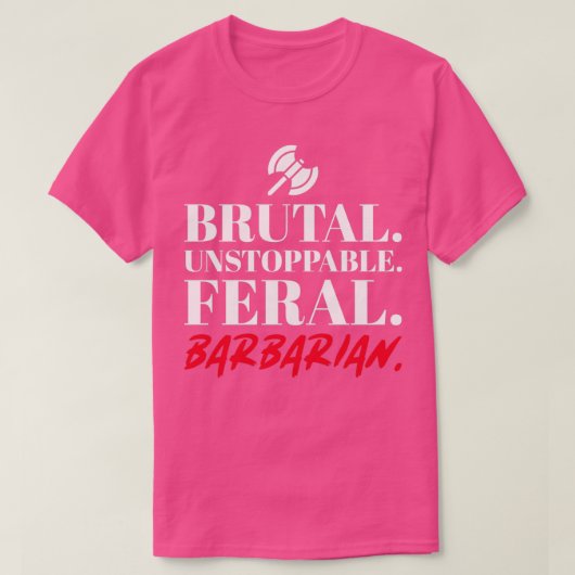 DnD klasse Barbarian Light T-shirt (Design voorkant)
