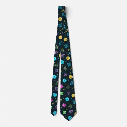 DnD NeckTie, D20 dobbelpatroon, Dungeon Master Gif Stropdas (Achterkant)