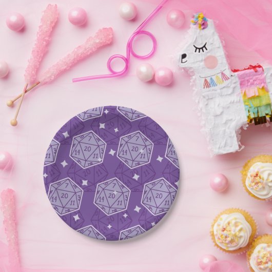DnD Party Dungeons & Dragons D20 Dice Papieren Bordje (Feest)