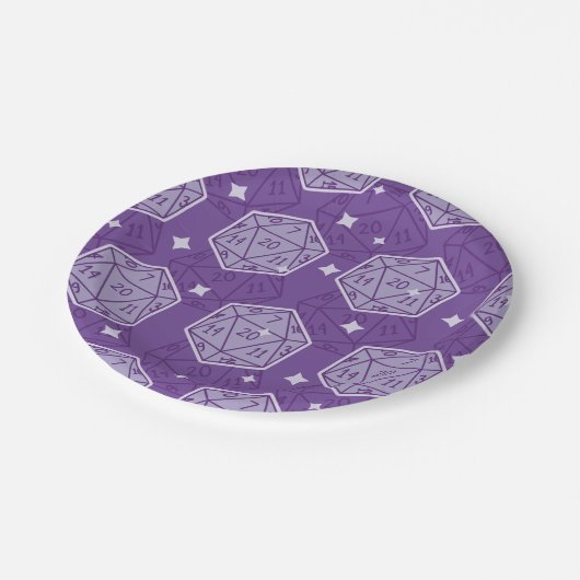 DnD Party Dungeons & Dragons D20 Dice Papieren Bordje (Gekanteld)