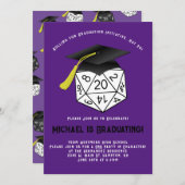 DND Roll Play Dice Graduation Party Uitnodiging (Voorkant / Achterkant)
