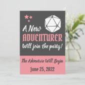 DnD roze zwangerschap aankondiging (Staand voorkant)