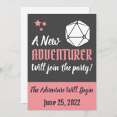 DnD roze zwangerschap aankondiging (Voorkant / Achterkant)