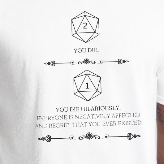 DnD Shirt - Nat 1 Je sterft hilarisch