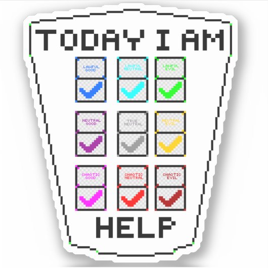 DND-uitlijningstabel Sticker (Voorkant)