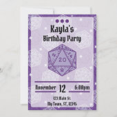 DnD Verjaardagsfeest DnD D20 Dice Kaart (Voorkant)