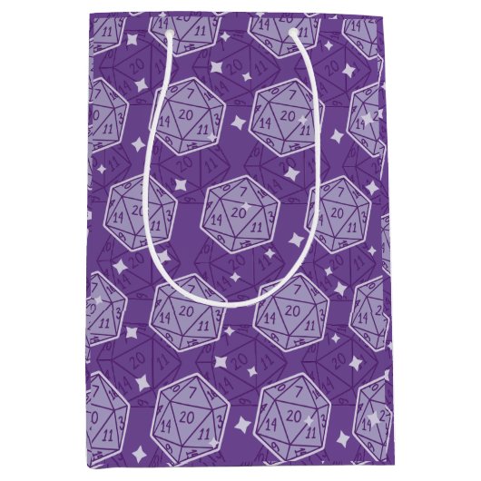 DnD Verjaardagsfeestje Dungeons & Dragons D20 Dice Medium Cadeauzakje (Voorkant)