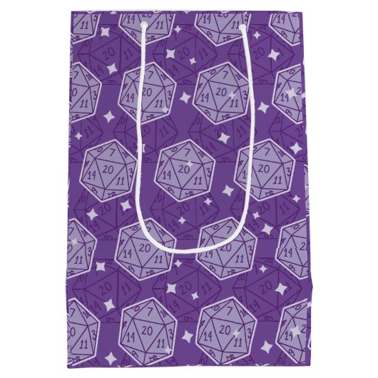 DnD Verjaardagsfeestje Dungeons & Dragons D20 Dice Medium Cadeauzakje (Achterkant)