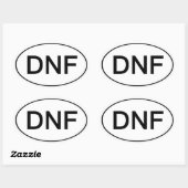 DNF - heeft geen grappige hardloopSticker afgemaak Ovale Sticker (Vel)