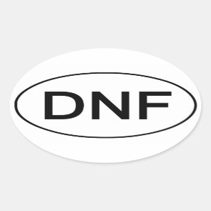 DNF - heeft geen grappige hardloopSticker afgemaak Ovale Sticker