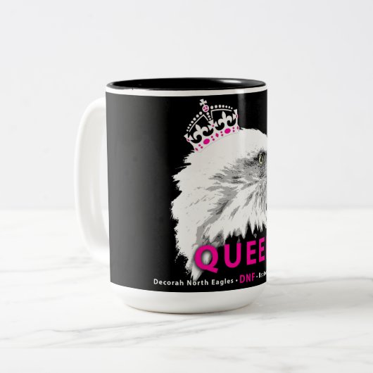 DNF: Koningin van ons hart! Tweekleurige Koffiemok (Voorkant links)