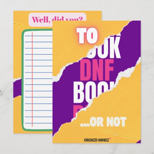 DNF Tracker for  Book Readers Feestdagenkaart (Voorkant / Achterkant)