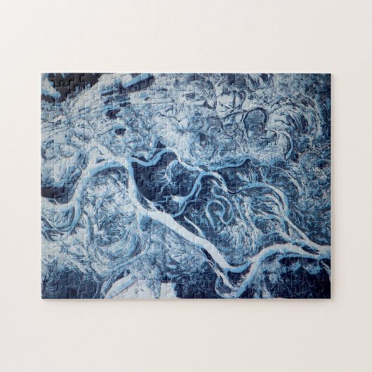 Dnieper Bevroren sneeuw - Uitzicht ruimtestation Legpuzzel (Horizontaal)