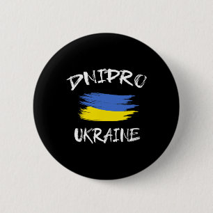 Dnipro Oekraine Souvenir Oekraïense Land Vlag Bru Ronde Button 5,7 Cm